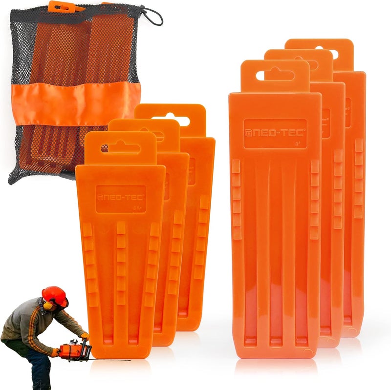 NEO-TEC 6 Pack Tree Felling Wedges, Chainsaw Wedges, 5.5"+8" Tree Cutting Equipment, Tree Cutting Equipment with Spikes for Safe Tree Cutting - Image 1